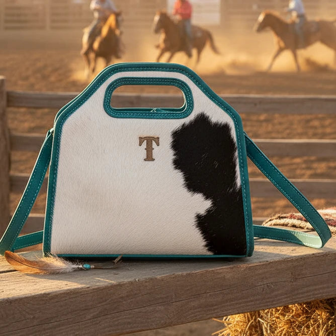 Trinity Ranch Genuine Hair-On Cowhide Satchel Crossbody Bag