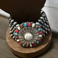 Metal Concho Beaded Bracelet
