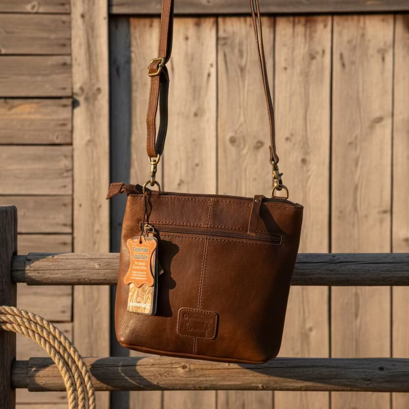 Hair on Genuine Leather Crossbody Handbag