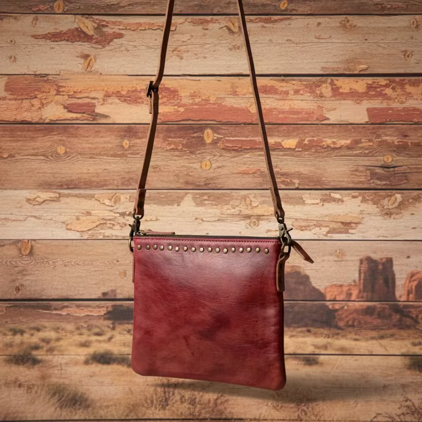 Genuine Leather Western Crossbody
