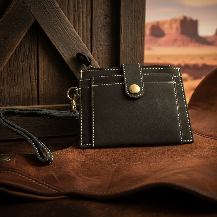 Genuine Leather Card Holder Wristlet