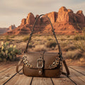Wrangler Western Buckle Studded Shoulder Crossbody Bag
