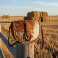 Trinity Ranch Western Hair-On Cowhide Saddle Crossbody