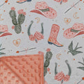 Boots Hat Cactus Baby Girls Western Blanket