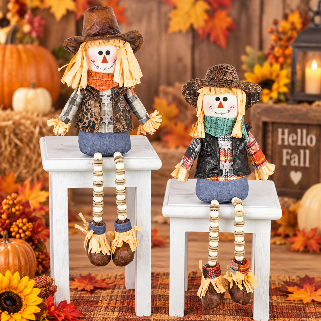 Cowboy Scarecrow Button Leg