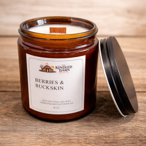 16 oz Amber Glass - Wood Wick