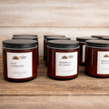 16 oz Amber Glass - Wood Wick