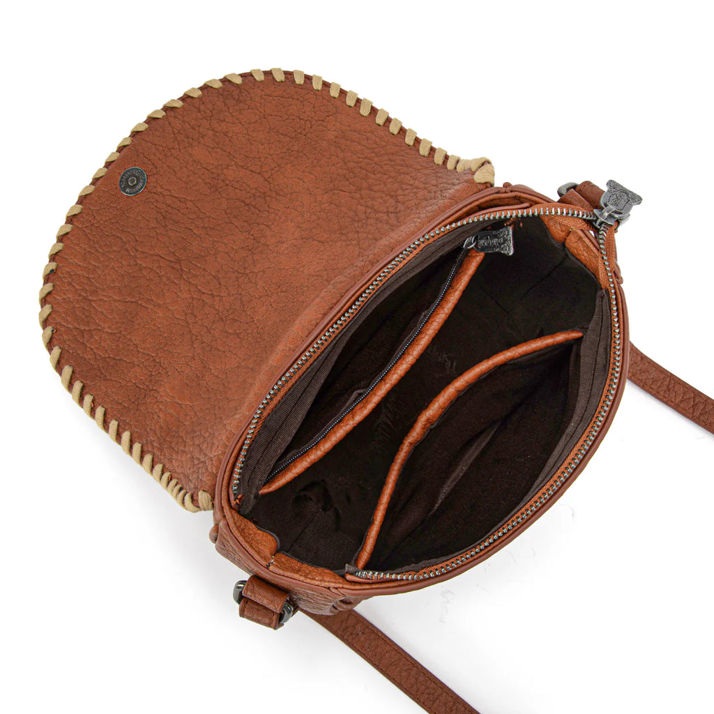 Trinity Ranch Western Hair-On Cowhide Saddle Crossbody