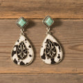 Hide and Halo Earrings in Turquoise