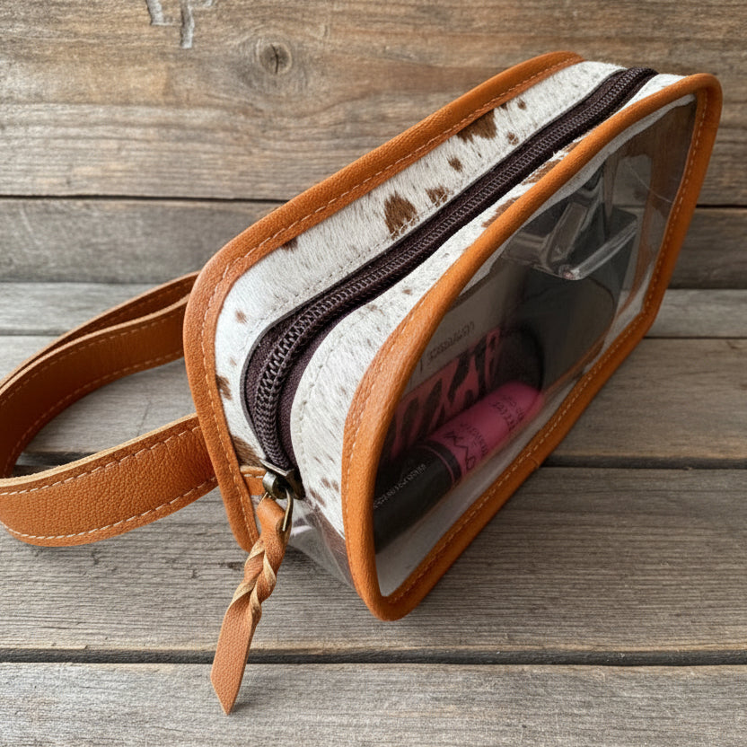 Genuine Leather Cowhide Kacey Clear Waist Bag