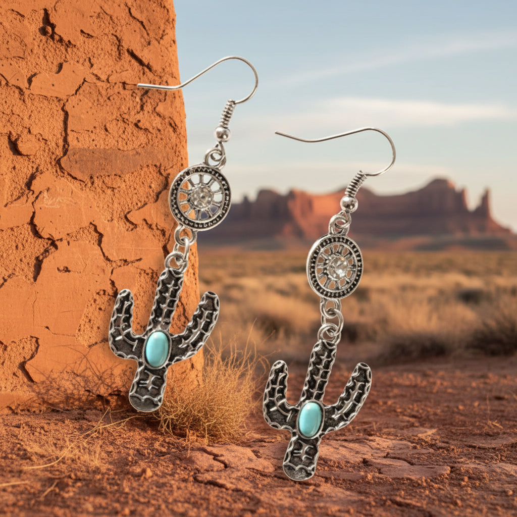 Saguaro Sentinels Earrings in Blue
