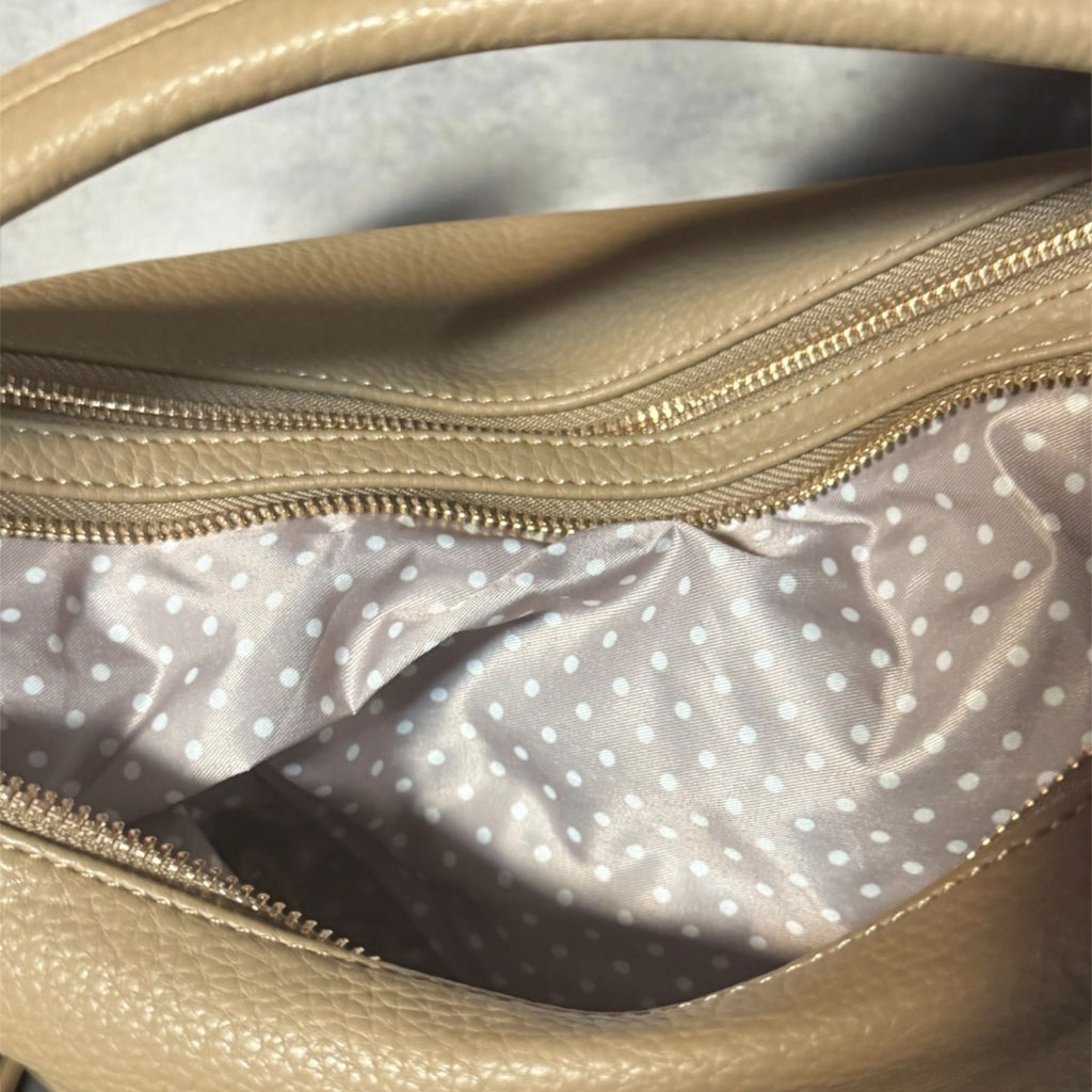 Faux Leather Sammie Double Zip Hobo Bag