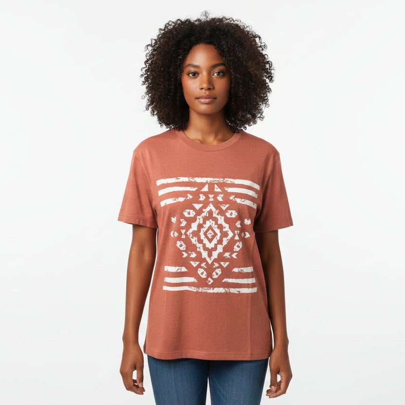 Aztec Tribal Western Tee