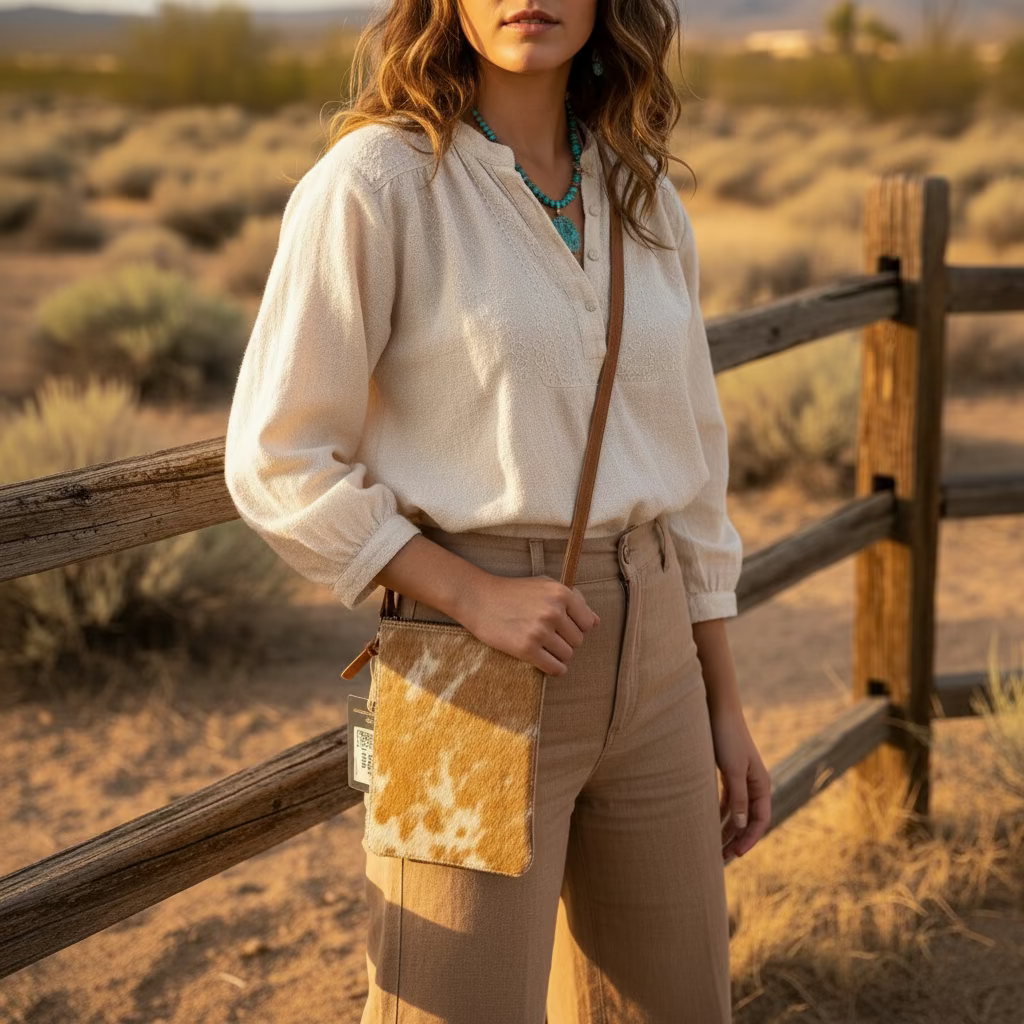 Hair-On Genuine Leather Western Crossover Bag