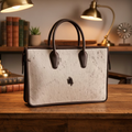 Hair-On Genuine Cowhide and Leather Tote Bag