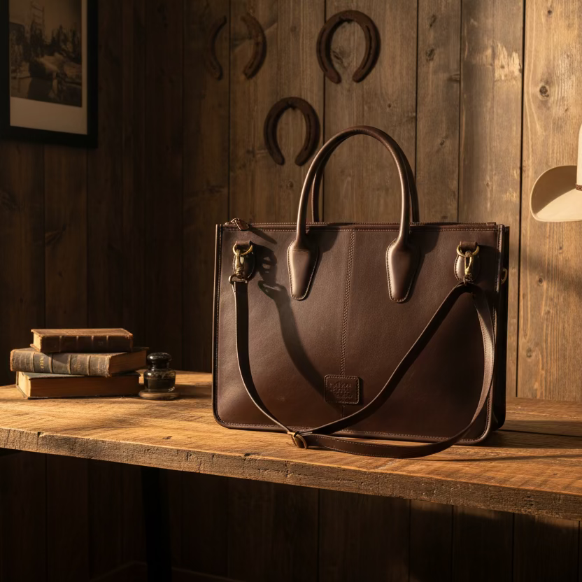 Hair-On Genuine Cowhide and Leather Tote Bag