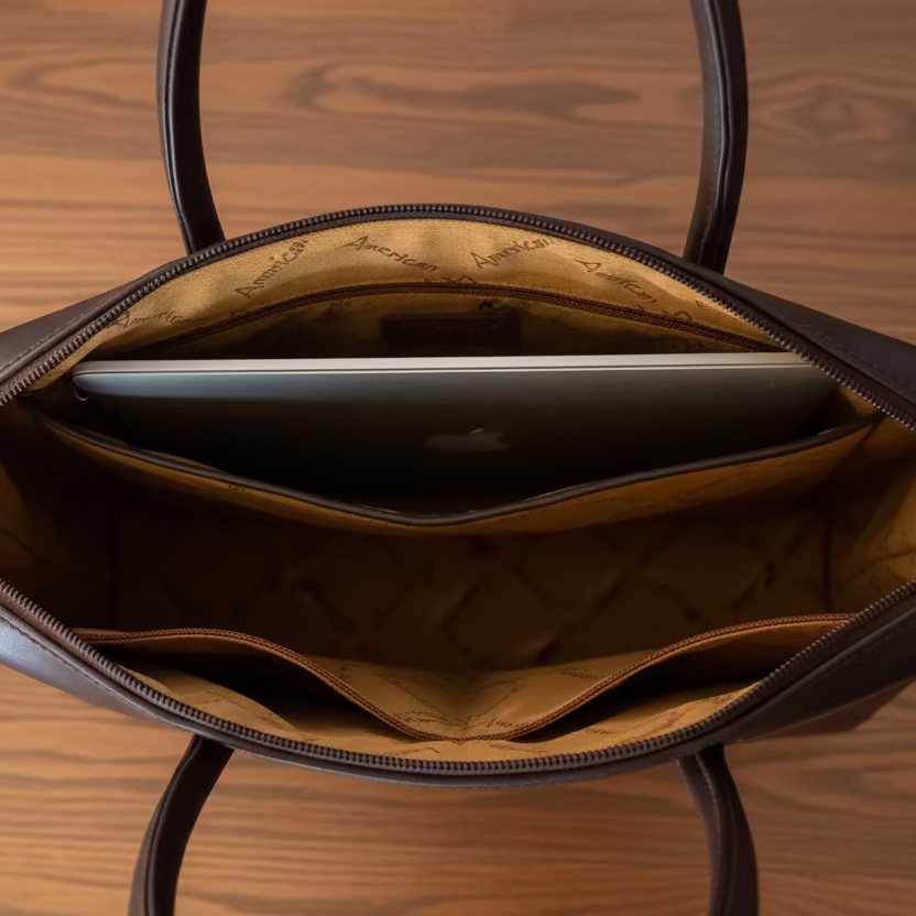 Hair-On Genuine Cowhide and Leather Tote Bag