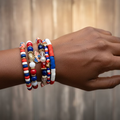 4th of July Beaded Bracelet