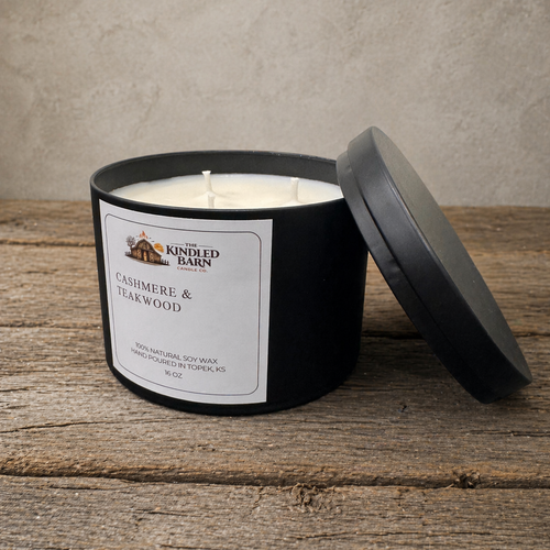 16 oz Black Tin - Cotton Wick