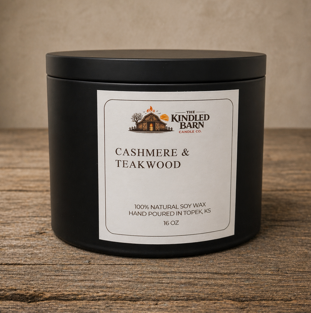 16 oz Black Tin - Cotton Wick