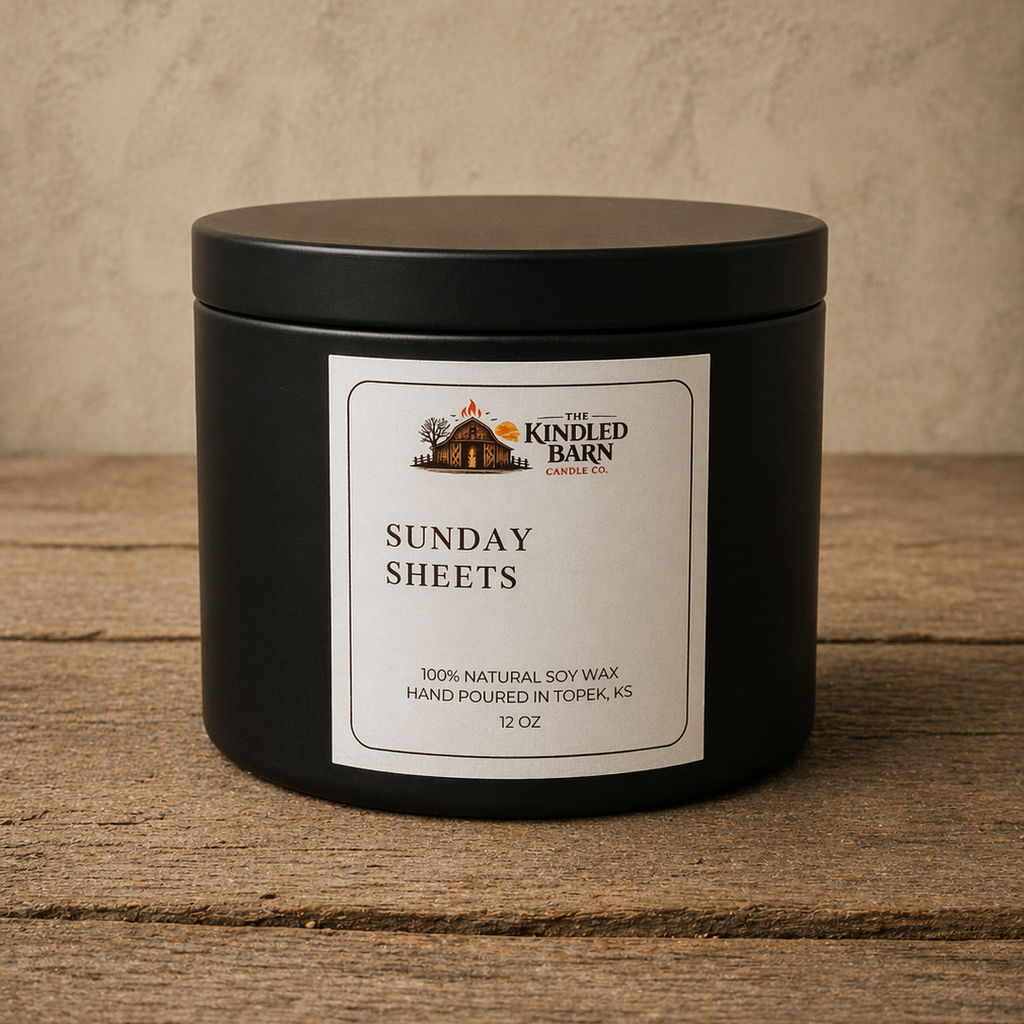 12 oz Black Tin - Cotton Wick