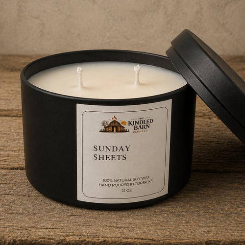 12 oz Black Tin - Cotton Wick