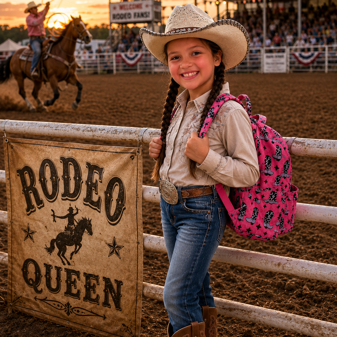 Fuchsia Boots Kids Backpack