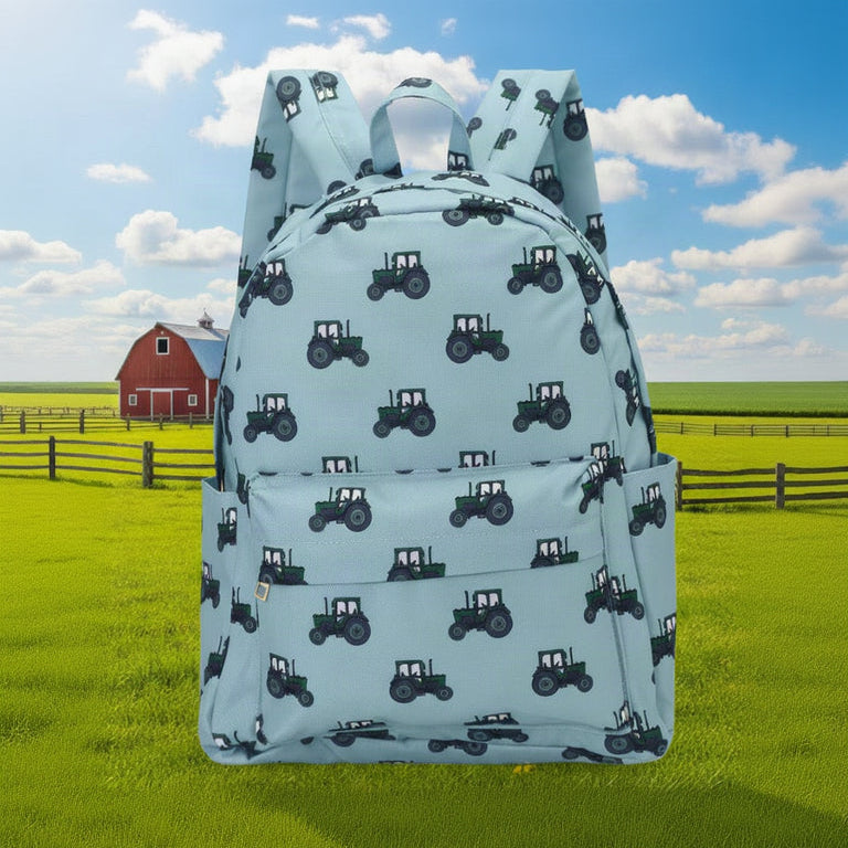 Green Tractors Kids Backpack