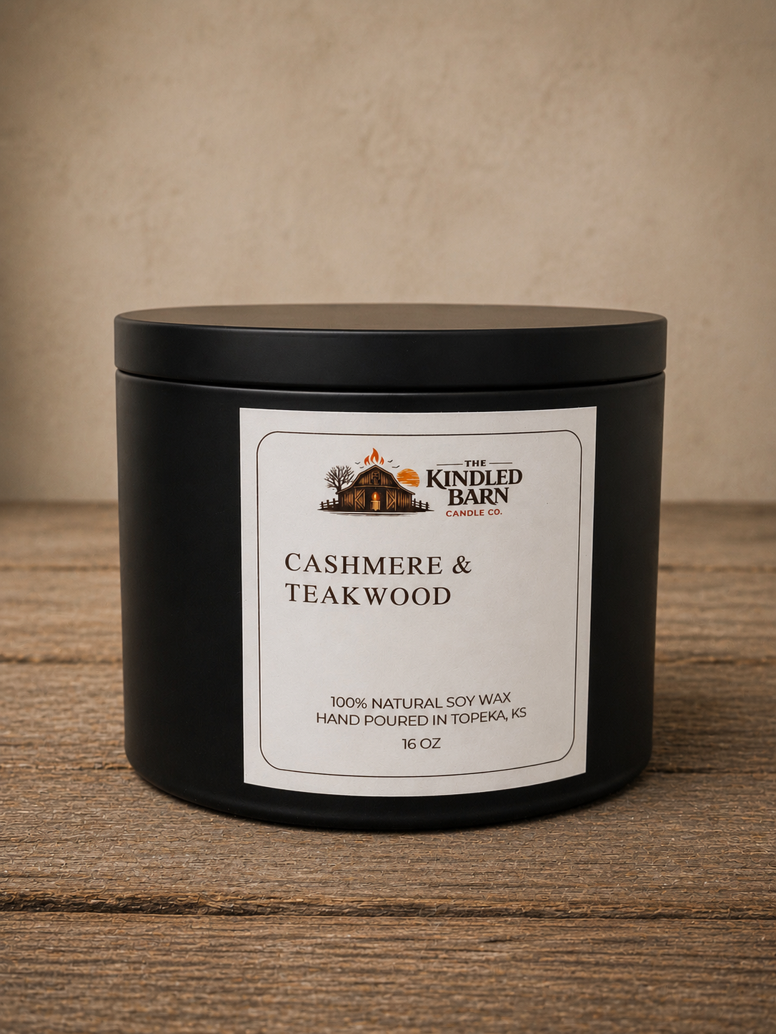 16 oz Black Tin - Cotton Wick