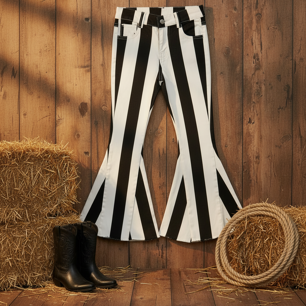 Black Striped Jeans