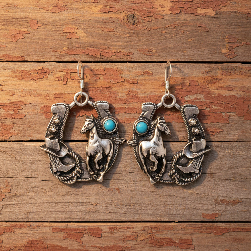 Western Cowboy Horseshoe Shape Earrings