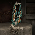 Navajo Bead Horse Pendant Necklace/Earrings Set - Turquoise