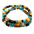 Three Strand Southwestern Beaded Stretch Bracelet