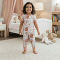 Highland Cow Floral Kids Girls Western Pajamas