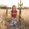 Wild Babe Shirt Cow Bell Bottom Pants Girls Western Outfits